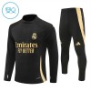 Sudadera De Entrenamiento Real Madrid Cremallera De Cuarto 2024-25 Negra - Niño